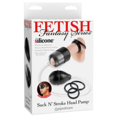 Pipedream Fetish Fantasy Suck N' Stroke Head Pump Pompa Glande con 3 Anelli