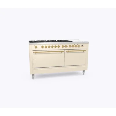 Ilve Cucina P15N da incasso Nostalgie P15SDQNE3 doppio forno cieco e piano cottura 7 fuochi con coupe de feu e dual da 150 cm - IN PROMOZIONE FINO AL 6/07