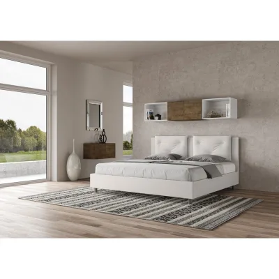 Ityhome Letto super king Appia in similpelle da 200 cm