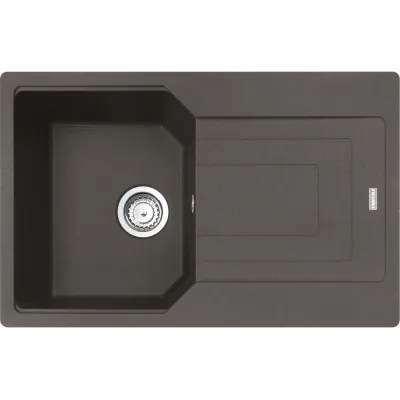 Franke: Lavello una vasca con gocciolatoio Urban Incasso UBG 611-78 114.0714.170 finitura grigio ardesia da 78x50 cm