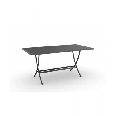 RD Italia Tavolo fisso pieghevole DORIO con struttura e piano in acciaio da 160x80 cm