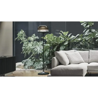 Bonaldo Lampada da terra Pin in metallo piombo e vetro fumè