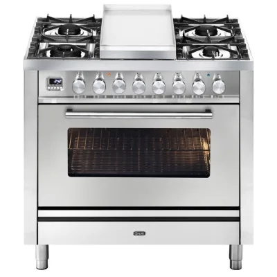 Ilve Cucina P09W Professional Plus P09FDWE3 piano cottura 6 fuochi con fry top e dual da 90 cm - IN PROMOZIONE FINO AL 6/07