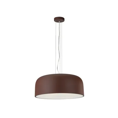 Lampadario a sospensione in metallo con diffusore in acrilico bronzo, 4 luci E27, 52x120cm