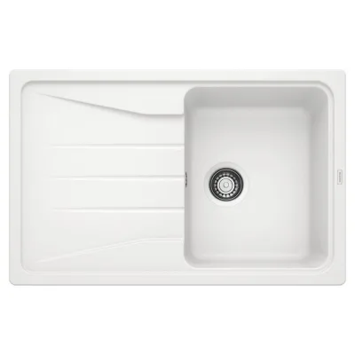 Blanco Lavello una vasca con gocciolatoio SONA 45 S 1519665 finitura bianco da 78x50 cm - Sopratop