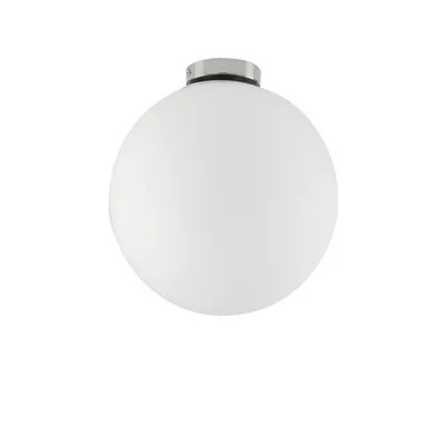 Plafoniera sferica in vetro bianco, lampadina E27, 30x32cm