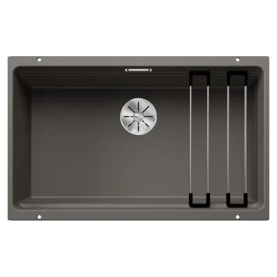 Blanco Lavello a una vasca ETAGON 700-U Total Black 2527261 finitura grigio vulcano da 73x46 cm - Sottotop