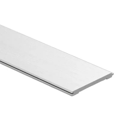 Pannello doga murale 3D decorativo in duropolimero bianco venato 150x13x2800 mm