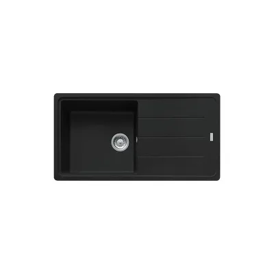 PRONTA CONSEGNA - Franke: Lavello una vasca con gocciolatoio Boston BFG 611-97 114.0661.638 finitura fragranite black matt da 97x50 cm