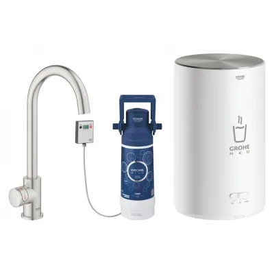 Grohe Miscelatore e boiler taglia M Red Mono 30085DC1 finitura super steeel