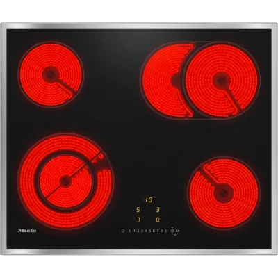 Miele Piano cottura elettrico KM 6521 FR in vetroceramica nero con cornice piatta in acciaio da 80 cm - RICHIEDERE PREVENTIVO