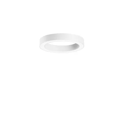 Plafoniera a struttura circolare bianca in metallo, LED 60W, CCT, 60x8.5cm