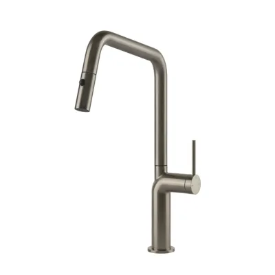 Gessi Miscelatore monocomando con doccetta estraibile Stelo Collection 60307 149 finitura Finox - IN PROMOZIONE FINO AL 6/07