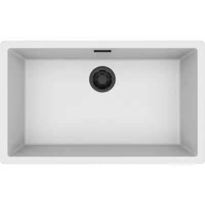 Elleci Lavello una vasca ZEN-F 130 LKZ13096F01 finitura composito K96 bianco da 74.8x44.8 cm