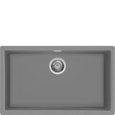 PRONTA CONSEGNA - Smeg S Lavello una vasca VZP76CT finitura cemento da 75.6x45.6 cm - Sopratop/Sottotop