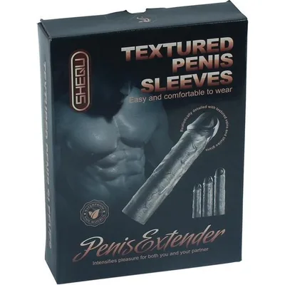 SHEQU Penis Extender Set 3 Guaine Pene Trasparenti Testurizzate 15,5 17,5 18,9 cm