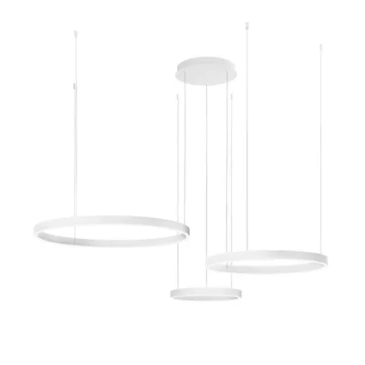 Triplo Lampadario a sospensione Bianco in metallo, LED 120W, CCT, 150x120cm