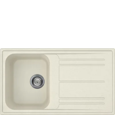 Smeg Lavello una vasca con gocciolatoio LZ861P finitura panna da 86 cm