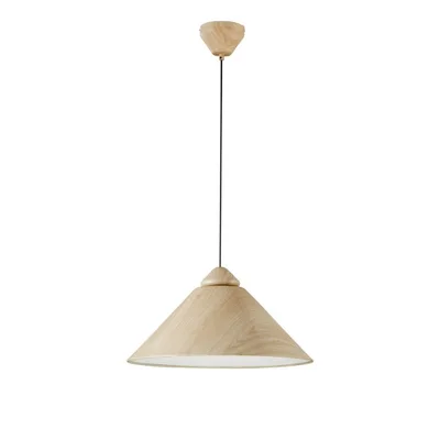 Sospensione in metallo con diffusore a cono beige, 1 luce E27, 49x25cm