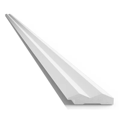 Chiusura destra per pannello doga  murale geometrico 3D in duropolimero bianco 2800X49X12mm