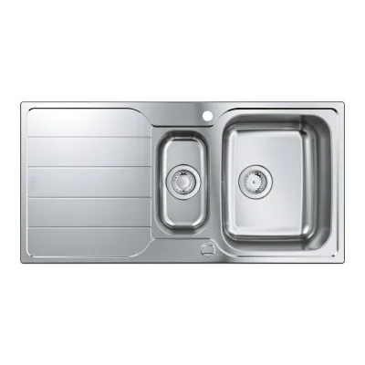 Grohe Lavello una vasca con vaschetta e gocciolatoio reversibile 31572SD1 finitura acciaio inox da 100x50 cm