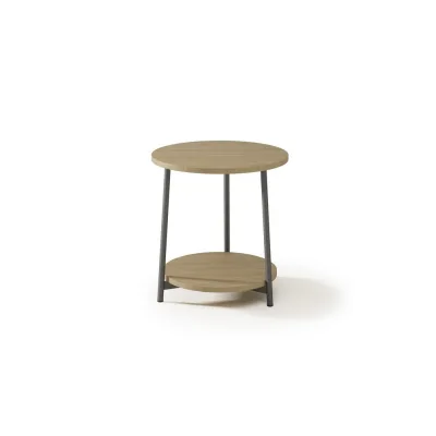 Maconi Tavolino rotondo Milord 1056 con piano in melaminico da 46 cm e h. 50 cm serie Coffee Table collection | 2 piani
