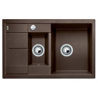 Blanco Lavello una vasca con vaschetta e gocciolatoio METRA 6 S Compact 1515044 finitura caffè da 78x50 cm - Sopratop