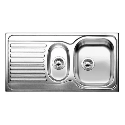 Blanco | Lavello una vasca con vaschetta e gocciolatoio sx TIPO II 6 S 1316495 in acciaio inox da 100x50 cm - Sopratop
