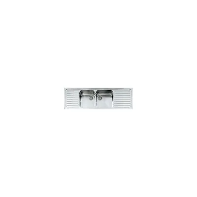 Alpes Lavello semifilo a due vasche F 5159/2V2S con gocciolatoio a destra e a sinistra in acciaio inox da 159x51 cm