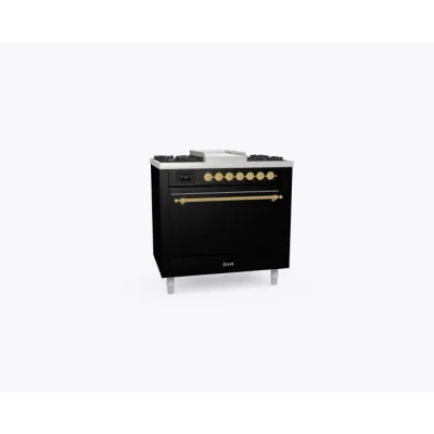 Ilve Cucina P36N da incasso Nostalgie P36FDDQNSY forno pirolitico cieco e piano cottura 6 fuochi con fry top da 91.1 cm - IN PROMOZIONE FINO AL 6/07