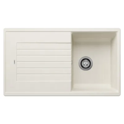 PRONTA CONSEGNA - Blanco | Lavello una vasca con gocciolatoio ZIA 45 SL 1527201 finitura soft white da 86x50 cm - Sopratop