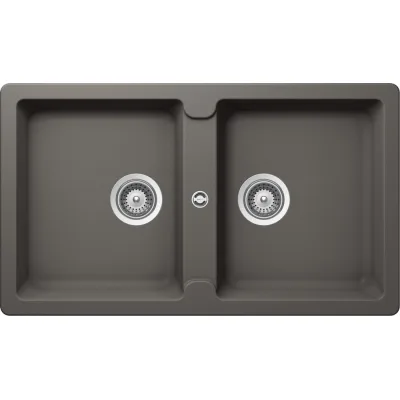 Schock Lavello due vasche TOLEDO N200 TOLN200A91 finitura silverstone da 86x50 cm