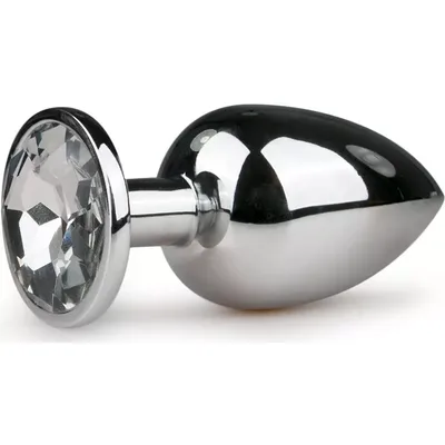 Plug anale piccolo metallo argento base cristallo sex toy liscio waterproof