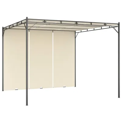 Ombrina — Gazebo con tenda laterale, crema, 3x3x2,25 m
