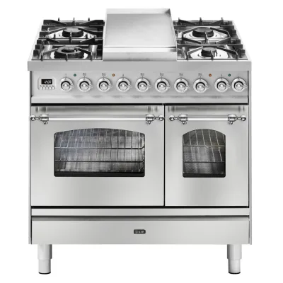 Ilve Cucina PD09N da incasso Nostalgie PD09FDNE3 doppio forno e piano cottura 6 fuochi con fry top e dual da 90 cm - IN PROMOZIONE FINO AL 6/07