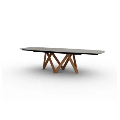 Calligaris OUTLET Tavolo allungabile Cartesio CS4111-R 160 MTO - basamento in frassino P201 e piano in ceramica P1C da 160x90cm