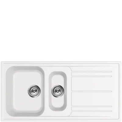 Smeg Lavello una vasca con vaschetta e gocciolatoio LZ102B finitura bianco da 100 cm