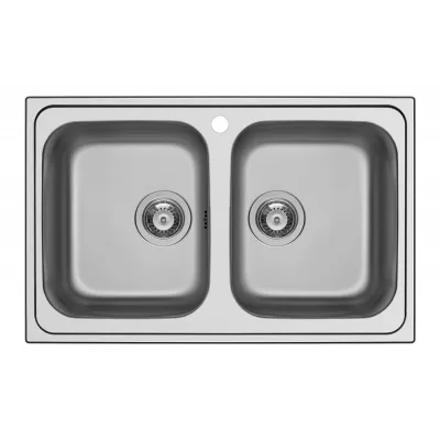 Schock Lavello due vasche MASTER N200 S MASTN200S finitura inox spazzolato da 79x50 cm