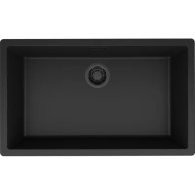 Elleci Lavello una vasca ZEN-F 130 LKZ13086F01 finitura composito K86 nero da 74.8x44.8 cm