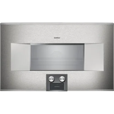 PRONTA CONSEGNA - Gaggenau Forno combinato a vapore con cerniere a destra da incasso BS484112 finitura inox da 76 cm