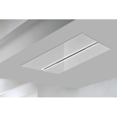Airone Cappa a soffitto Salieri Evo finitura vetro bianco da 120 cm - Senza motore