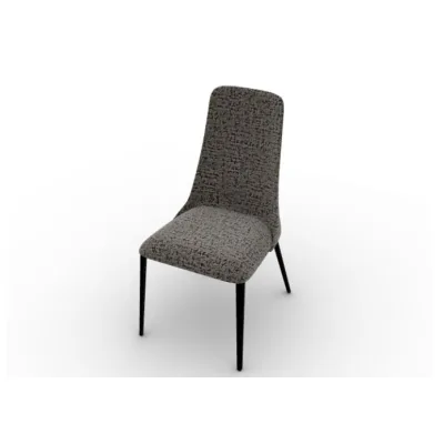 Calligaris OUTLET Sedia Etoile CS1424 con struttura in metallo P77 cromato e seduta in tessuto A04 Denver tortora
