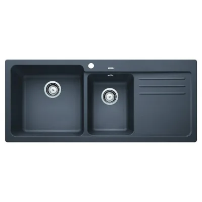PRONTA CONSEGNA - Blanco | Lavello una vasca con gocciolatoio dx NAYA 8 S 1519655 finitura grigio roccia da 116x50 cm - Sopratop