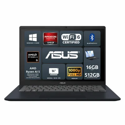 ASUS Vivobook 14 M1407KA-LY014W AMD Ryzen AI 5 340 16GB AMD Radeon Graphics SSD 512GB 14'' WUXGA Win11