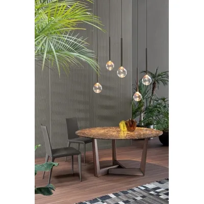Bonaldo Tavolo rotondo fisso Art Wood con struttura in legno e piano a scelta da Ø160 cm