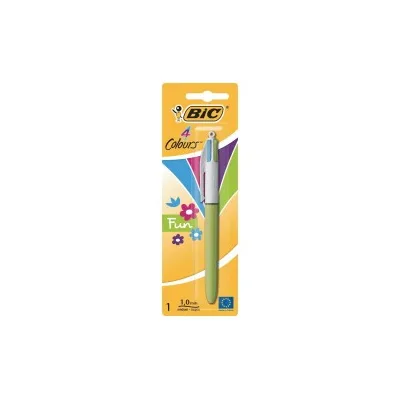 Bic 4 colori divertente penna a sfera retrattile punta media 1,0mm RosaViolaTurcheseVerde 887776