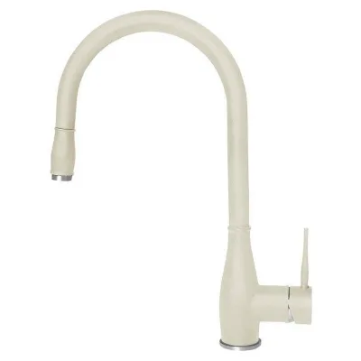 Elleci Miscelatore monocomando con canna girevole e doccetta estraibile NEVA MGKNEV62 finitura G62 bianco antico