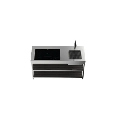 Bautek Foster Cucina da esterno a libera installazione QUI 7556 008 in acciaio inox da 180 cm
