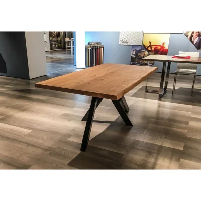 TavoloBello Tavolo fisso Xian con struttura in metallo e piano a scelta da 200x100 cm - Con 2 allunghe optional - VOUCHER EXTRA 19% NEL CARRELLO