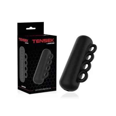 Masturbatore uomo Tensek 5 Manuale Nero in TPE con Impugnatura per presa forte